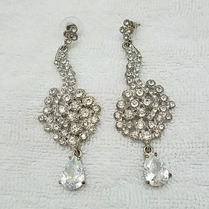 Silver crystal earrings